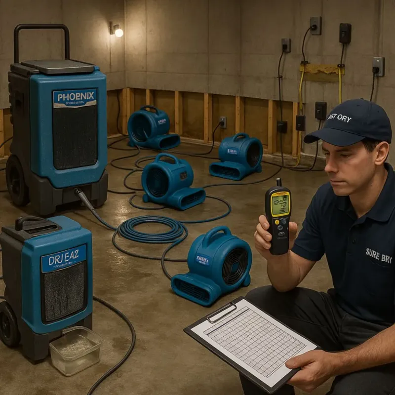 Structural Drying and Dehumidification process in Harrison, TN